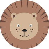 ESTAhome zelfklevende behangcirkel dierenkoppen bruin en beige - 158975 - Ø 70 cm