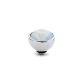 Melano twisted steen rond - zilverkleurig + moonstone - dames - 8mm