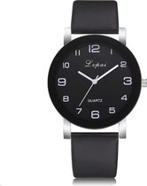 LVPAI Quartz Horloge | Zwart & Zwart | PU Lederen Band | Ø 35 mm | Fashion Favorite