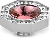 Melano Vivid Octagon cz steentje - zilverkleurig - dames - 12mm - Blush Rose