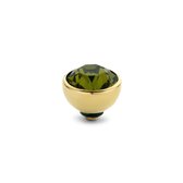 Melano twisted steen rond - goudkleurig + olive - dames - 8mm