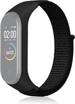 Smart Watch Nylon geweven polsband Horlogeband voor Xiaomi Mi Band 3/4 (zwart)