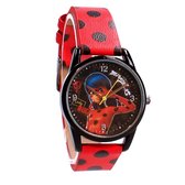 Miraculous Ladybug - Horloge - Meisjes - 21,6 Cm - Kunstleer - Rood - Zwart