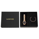 SJ WATCHES Geschenkset Calais Horloge 32mm + Armbandje - Gift set - Geschenkset voor vrouwen - Rosegouden dames horloge geschenkset