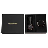 SJ WATCHES Geschenkset Lima Horloge 36mm + Armbandje - Gift set - Geschenkset voor vrouwen - Zwarte dames horloge geschenkset