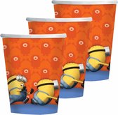 32x Minions bekertjes oranje karton - 266 ml - Kinderfeest - Themafeestje - Papieren bekers