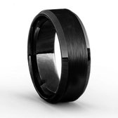Tungsten - Wolfraam ring Classy black
