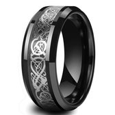 Tungsten- Wolfraam ring Viking black