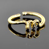 Gading® Dames Ring met letter "M"- vrouwen goudkleurig letter Ringen- Vriendschapsring - Relatie Ringen
