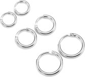 La Rosa Princesa Set Oorringen (3 paar) 8mm 10mm 12mm - 925 Zilver