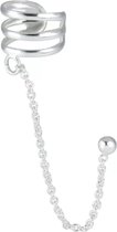 La Rosa Princesa Chain Oorbel Ear Cuff Met Ketting Dames - Zilver