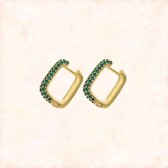 Jobo BY JET - Hope earrings - S - Goud met groen - Dames oorbellen