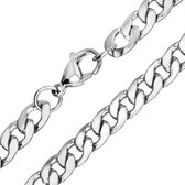 Cuban Link Ketting - Zilver Kleurig - 5mm - Ketting Heren - Ketting Mannen - Valentijn Cadeautje voor Hem - Valentijnsdag Cadeau