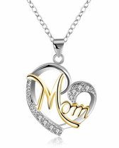 Ketting moeder dames - zilver goudkleurig - 44 cm - liefde - verjaardag - Moederdag cadeautje - cadeau voor haar - mama - vrouw