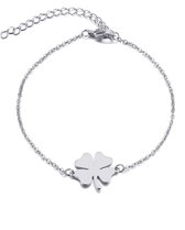RVS klaver armband 17 - 20 cm