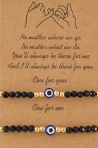 Evileye – evil – eye – blauwe evileye – armband– unisex – geluk – bescherming – diepe blauw -boze oog ketting -turkse oog -nazar boncuk -cadeau voor vriendin-best friends armband -blauwe oog armband – vrienden armband – 2 stuks