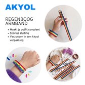 Pride Armband Regenboog Verstelbaar - Gay Pride LGBTQ - Rainbow - 24 cm - 1 stuks