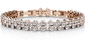 Yolora Dames Armband met 81 Kristallen - Kalpa Camaka Kristallen - Rosé kleurig - 18K Roségoud Verguld - Vrouwen Armband Rose Gold - Sieraden - Luxe Giftbox - Geschenkdoos - Cadeau doos - Exclusieve Geschenkverpakking - Mooie Cadeauverpakking