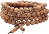 Fako Bijoux® - Buddha Armband - Sandelhout - Natural - 6mm