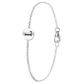 Zilveren armband alfabet rhodiumplated - l