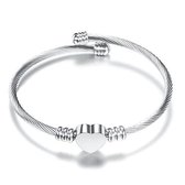 Armband Dames Hart Verstelbaar - 4 Kleuren - Zilver - Armbandjes - Armbandje Verjaardag - Cadeau voor Haar - Vrouw - Moederdag - Valentijn