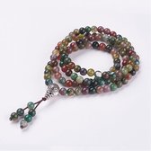 Kralen Agaat Mala 6mm Boeddhisme - Yoga - Meditatie - Boeddha - Buddha - Kralenketting - Rozenkrans | Armband / Ketting Vrouw Man