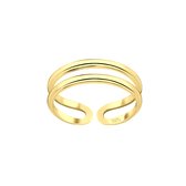 Teenringen | Gold plated teenring, dubbele band