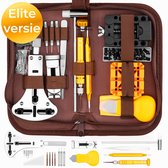 Happy Goods - Professionele 154 delige horloge reparatie set - Ø tot 55mm - Premium kwaliteit - Gereedschapsset - Toolkit van RVS incl. 108 pinnen - schroevendraaierset - horlogebandje - Vaderdag - Horloges voor mannen - Dames - Verjaardag Cadeau