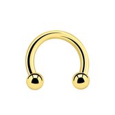 14 Karaat Massief Gouden Circular Barbell - 8mm - 3mm ball