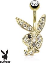 Navelpiercing playboy 14kt gold plated ©LMPiercings