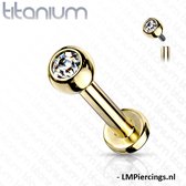 Titanium interne schroefdraad studs gold plated 1.2x6mm