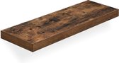 Trend24 - Wandplank - Wandplank zwevend - Fotoplank - Boekenplank - Muurplank - MDF - Ijzer - 60 x 20 x 3.8 cm - Rustiek bruin