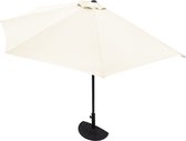 Kingsleeve Halve Parasol Zonnescherm Ø 2,7m Halfrond Balkon Terras UV 50+ Crème