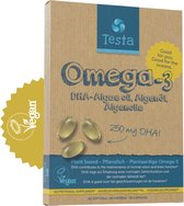 Testa Omega-3 Algenolie - Hoogste concentratie Vegan Omega 3 - 250 mg DHA - Zuiverder dan Visolie - 60 Capsules (2 Maanden Voorraad)