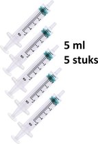 Injectiespuit / doseerspuit / spuit zonder naald en met maataanduiding - 5 ml - 5 stuks