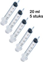 Injectiespuit / doseerspuit / spuit zonder naald en met maataanduiding - 20 ml - 5 stuks