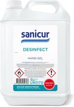 Sanicur desinfecterende handgel 5 liter / 5000ml Jerrycan navulling