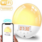 AyeSleep Wake up Light – Digitale Wekker – Wekkerradio – Met Nachtlampje – Slaaptrainer - Slaaphulp - Compatible met Alexa en Google Home - Nederlandse Handleiding