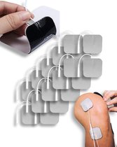 Kluvaro TENS/EMS Elektroden Pads - voor Elektrodentherapie apparaat - 2mm Pinsluiting - Extra Kleefkracht - Herbruikbaar - 5x5 cm - 20 stuks