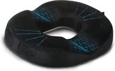 LifeGoods Donut Zitkussen - Orthopedisch Ringvorm Kussen van Traagschuim - Ergonomisch Ontwerp - Voor Stoel / Auto / Rostoel / Zwangerschap - Wasbare Hoes - Anti-Slip Bodem - Zwart