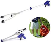 BOTC Grijper met Magneet - Grijptang voor Afval & Zwerfvuil - Opvouwbare Grijparm - Draaibare Kop Afvalgrijper - Lange Levensduur Helping Hand - Handigrip - Grijpstok - Blauw -  83 cm