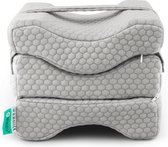 Hiza Pillow® 3-laags orthopedisch kniekussen – Zwangerschapskussen met afneembare band –  traagschuim - Beenkussen – Grijs schootkussen