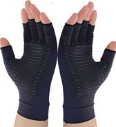 Qualiter Reuma  Compressie Handschoenen met Open Vingertoppen Maat M- zwart