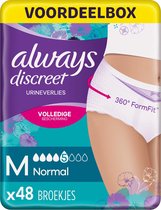 Always Discreet Incontinentiebroekjes Voor Urineverlies - Maat Normal M - 48 stuks