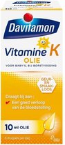 Davitamon Vitamine K Olie - vitamine K baby - speciaal ontwikkeld voor baby’s die nog borstvoeding krijgen - 10 ml