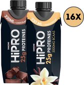 Danone - HiPRO Proteïne Drank Vanille & Chocolade Combideal  - Eiwitshake / Proteine shake - 25 gram eiwit per fles - 16 stuks (330 ml)