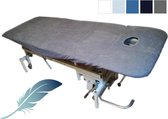 24-Bedding Massagetafel Hoeslaken Badstof met gezichtsuitsparing 70x200-210 cm Licht Blauw