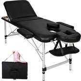 Mobiele Aluminium Massagetafel 3 Zones -  Zwart