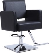 Alora Kappersstoel galaxy zwart - Behandelstoel - Salonstoel Zwart - Kunstleer -  Pompstoel - Barber Chair - Barbiersstoel - Kapperstoel Verstelbaar - 360° Draaibaar - kapperskruk