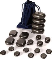 Hot Stone Massage Set - Basalt Hotstone / Hete Massage Chakra Stenen - 20-Delig